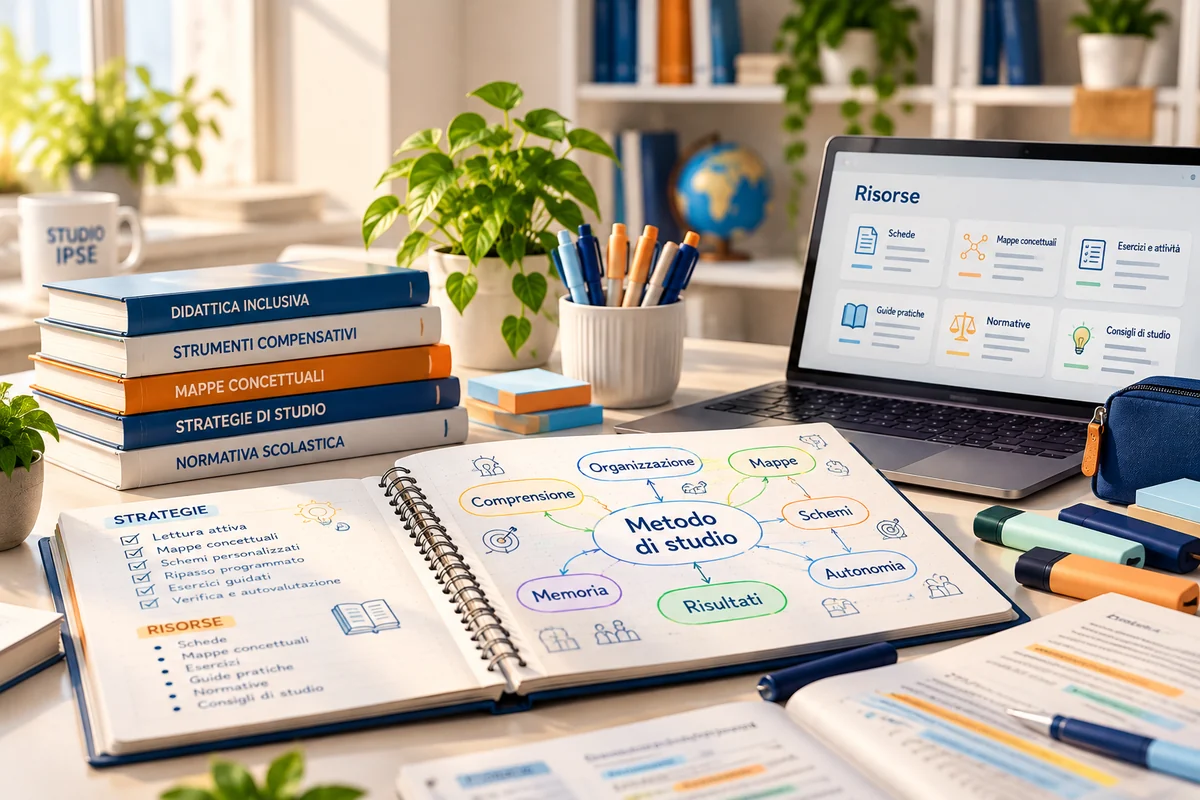 Materiali e risorse per lo studio con libri, mappe concettuali, strumenti didattici e riferimenti normativi.